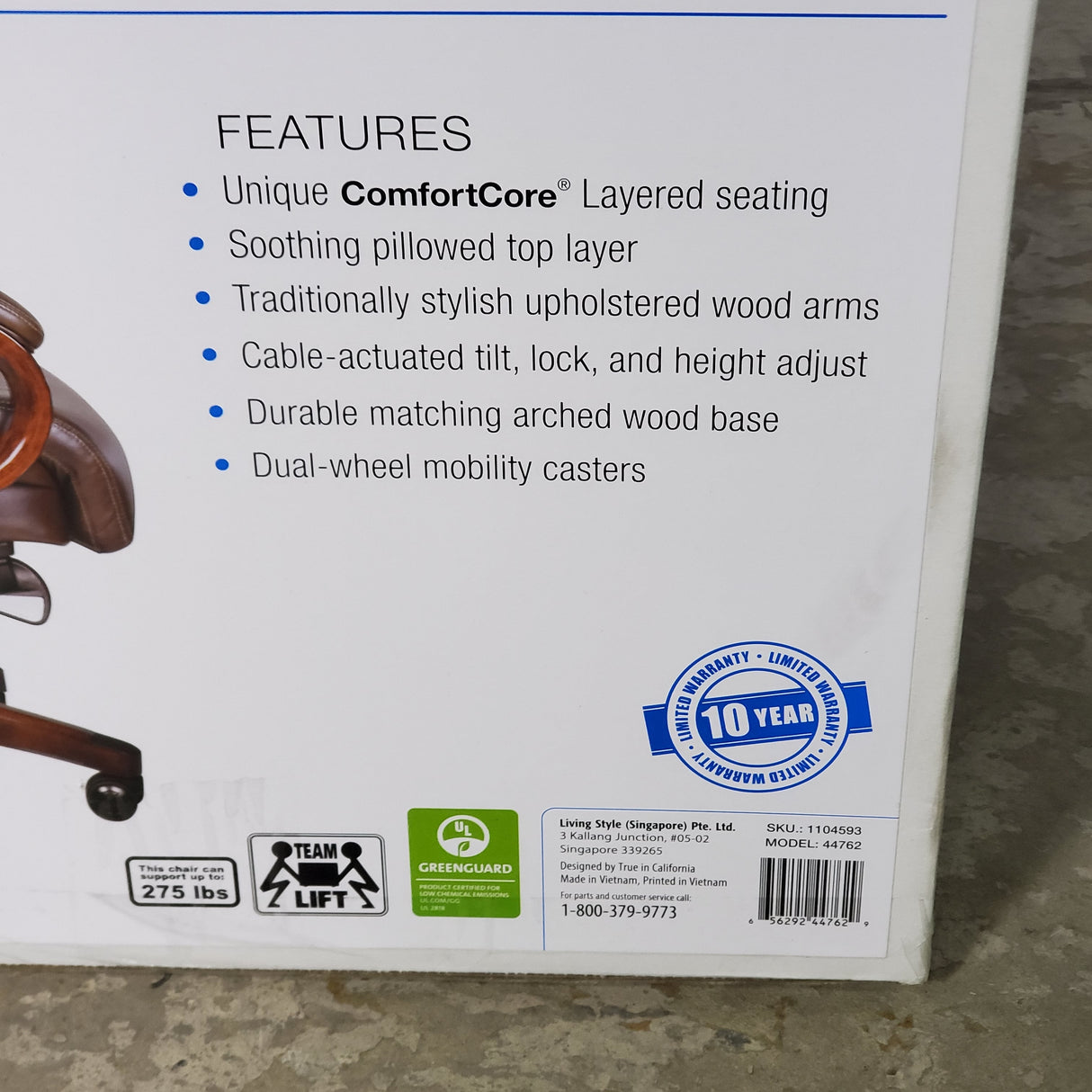 LAZBOY Bradley Executive Rolling Office Chair Brown 44762 1104593 La-Z-Boy