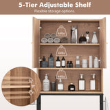 Over The Toilet Storage Cabinet with 2 Doors and Adjustable Shelf