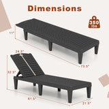 Outdoor PP Chaise Lounge Chairs Set of 2 with 4-Position Adjustable Backrests