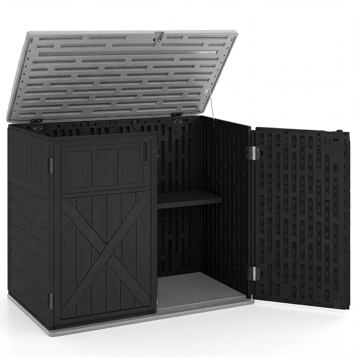 20 Cu.Ft Horizontal Resin Storage Shed with Adjustable Shelf