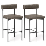 20 Inch Upholstered Bar Stools Set of 2 Counter Height Bar Chairs with  Backrest