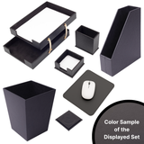 MOOG Leather Desk Set – 7-Piece Organizer-Pink