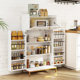 Kitchen Pantry Cabinet Freestanding Food Storage Cupboard-White
