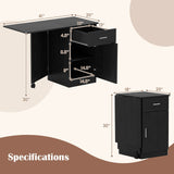 Folding Computer Desk with Drawer Mobile Home Office Desk with Cabinet