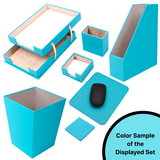 MOOG Leather Desk Set – 7-Piece Organizer-Brown
