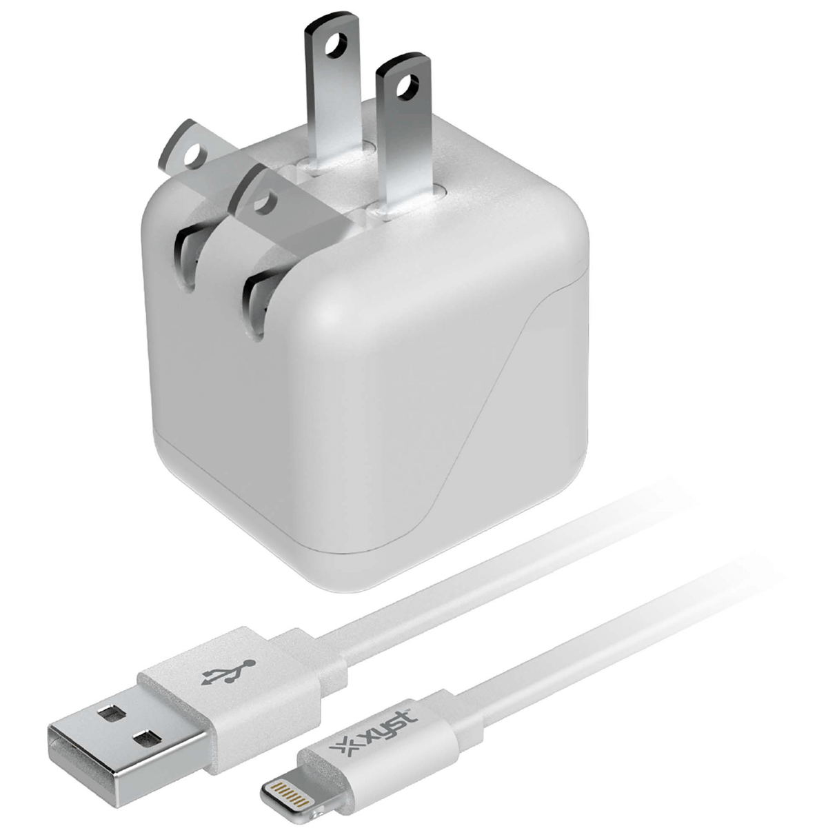 Xyst 2.4-Amp Dual USB Wall Charger With 4Ft Lightning Cable