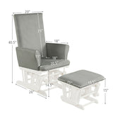Baby Nursery Relax Rocker Rocking Chair Glider and Ottoman Cushion Set