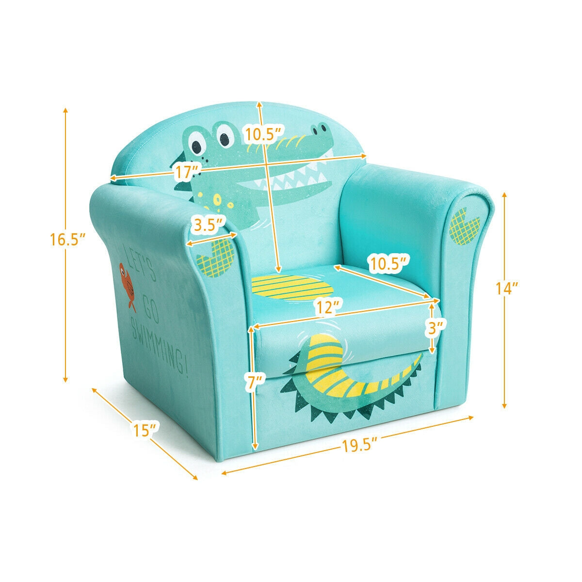 Kids Astronaut Armrest Upholstered Couch