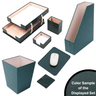 MOOG Leather Desk Set – 7-Piece Organizer-Turquoise