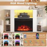 23â Electric Fireplace and 50â Fireplace TV Stand with RGB Lights for Living Room