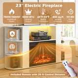 23â Electric Fireplace and 50â Fireplace TV Stand with RGB Lights for Living Room