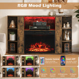 23â Electric Fireplace and 50â Fireplace TV Stand with RGB Lights for Living Room