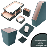 MOOG Leather Desk Set – 7-Piece Organizer-Tan