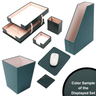 MOOG Leather Desk Set – 7-Piece Organizer-Pink
