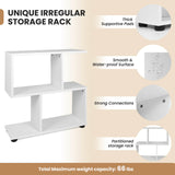 24 Inch 3-Tier Geometric Bookshelf with Thick Foot Pads