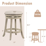 24/26 Inches Swivel Bar Stools Set of 2 wth Wooden Frame