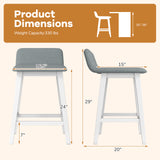 24 Inch Counter Height Bar Stools Set of 2 with Low Back