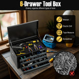 24 Inch Tool Chest Case with 6 Drawers and Top Storage for Garage Repair Shop & Warehouse