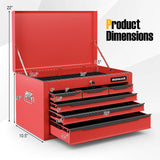 24 Inch Tool Chest Case with 6 Drawers and Top Storage for Garage Repair Shop & Warehouse