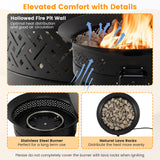 24.5 Inch Portable Propane Fire Pit with Carry Strap and Folding Legs