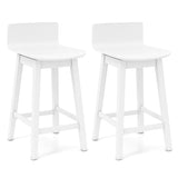 Swivel Wooden Bar Stools Set of 2 with Rubber Wood Legs and Low Back