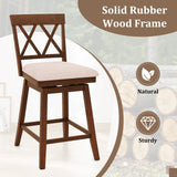 Counter Height Barstools with Backrest and Upholstered Seat Cushion for Kitchen Dining Room-24/Room-29 Inch