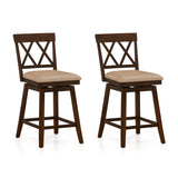 Counter Height Barstools Set of 2 with Backrest and Seat Cushion-29/Cushion-24 inches/Inches
