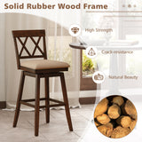 Counter Height Barstools Set of 4 with Backrest and Upholstered Seat Cushion-29/Cushion-24 inch/Inch