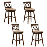 Counter Height Barstools Set of 4 with Backrest and Upholstered Seat Cushion-29/Cushion-24 inch/Inch
