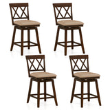 Counter Height Barstools Set of 4 with Backrest and Upholstered Seat Cushion-29/Cushion-24 inch/Inch