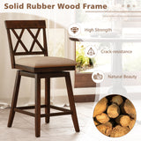 Counter Height Barstools Set of 4 with Backrest and Upholstered Seat Cushion-29/Cushion-24 inch/Inch