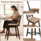 Counter Height Barstools Set of 4 with Backrest and Upholstered Seat Cushion-29/Cushion-24 inch/Inch
