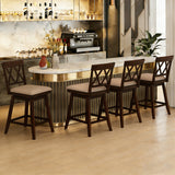 Counter Height Barstools Set of 4 with Backrest and Upholstered Seat Cushion-29/Cushion-24 inch/Inch
