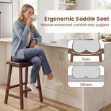 Counter Height Stools Solid Wood Saddle Bar Stools Set of 2
