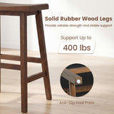 Counter Height Stools Solid Wood Saddle Bar Stools Set of 2