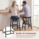 Counter Height Stools Solid Wood Saddle Bar Stools Set of 2