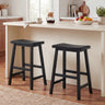 Counter Height Stools Solid Wood Saddle Bar Stools Set of 2