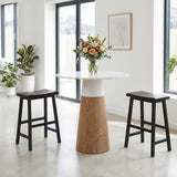 Counter Height Stools Solid Wood Saddle Bar Stools Set of 2