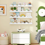 Kids Bookshelf Set of 4 Wall-Mounted Picture Ledge Shelf