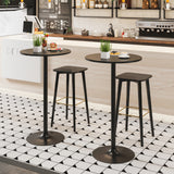 24 Inch Modern Style Round Cocktail Table with Metal Base and MDF Top