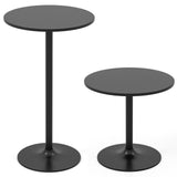 24 Inch Modern Style Round Cocktail Table with Metal Base and MDF Top