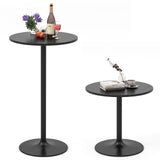 24 Inch Modern Style Round Cocktail Table with Metal Base and MDF Top