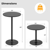 24 Inch Modern Style Round Cocktail Table with Metal Base and MDF Top