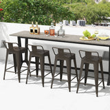 24 Inch Set of 4 Cafe Side Chairs with Rubber Feet and Removable Backs-Gun