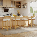 24 Inch Teddy Velvet Upholstered Counter Height Bar Stools with Backrests and Footrests