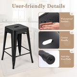 24 Inch Set of 4 Tolix Style Counter Height Barstool Stackable Chair