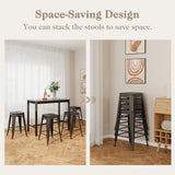 24 Inch Set of 4 Tolix Style Counter Height Barstool Stackable Chair