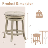 24/26 Inches Swivel Bar Stools Set of 2 wth Wooden Frame