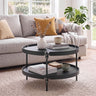 24" Round Coffee Table Plastic Side Table with Metal Legs