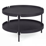 24" Round Coffee Table Plastic Side Table with Metal Legs